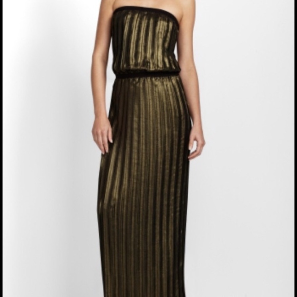BCBG Max Azria Mateo Dress Goldblack Size Small